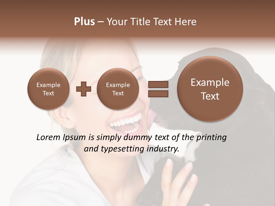 A Woman Kissing A Dog With Her Mouth Open PowerPoint Template