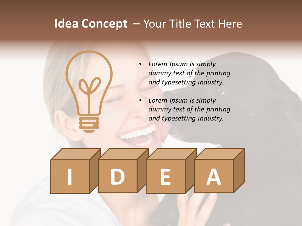 A Woman Kissing A Dog With Her Mouth Open PowerPoint Template