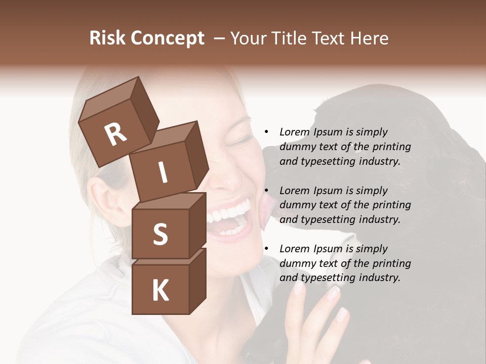 A Woman Kissing A Dog With Her Mouth Open PowerPoint Template