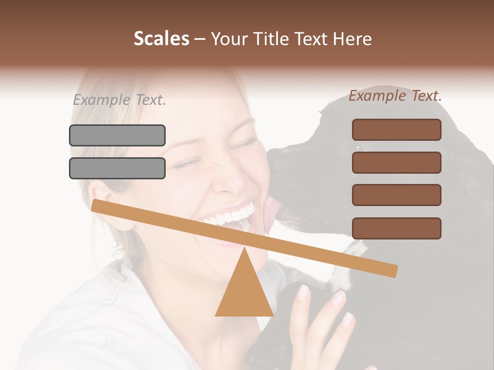 A Woman Kissing A Dog With Her Mouth Open PowerPoint Template