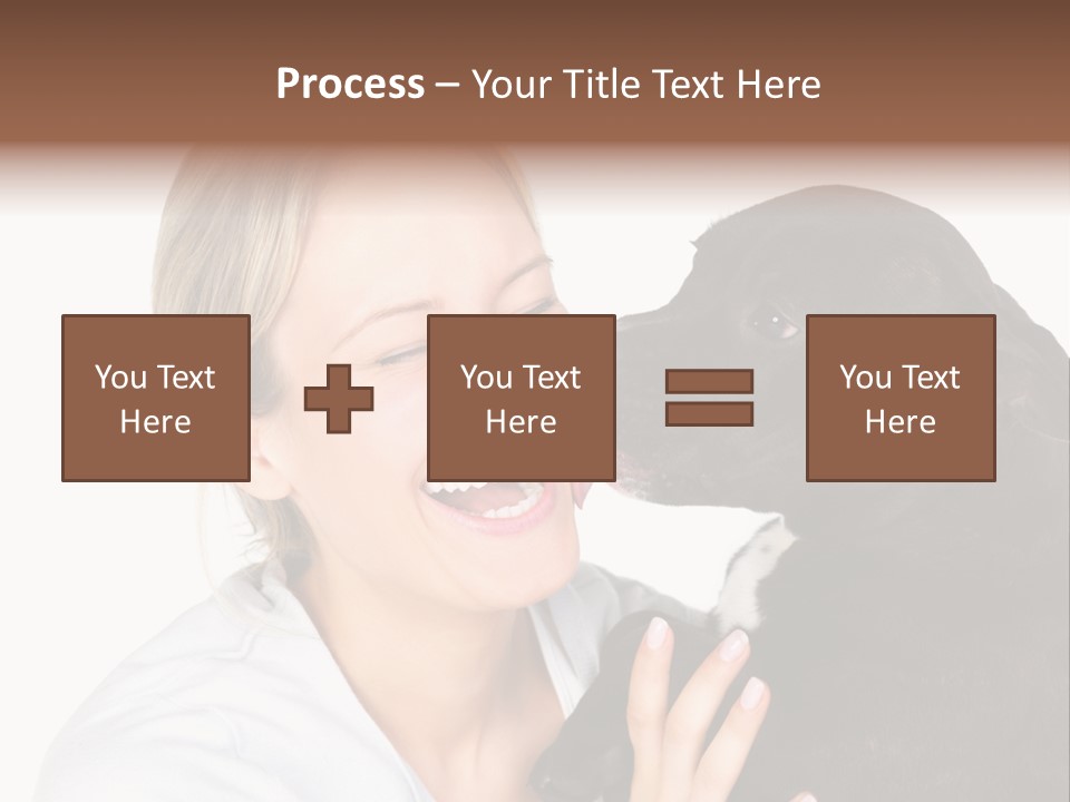 A Woman Kissing A Dog With Her Mouth Open PowerPoint Template