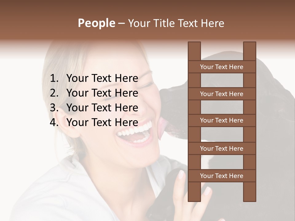 A Woman Kissing A Dog With Her Mouth Open PowerPoint Template