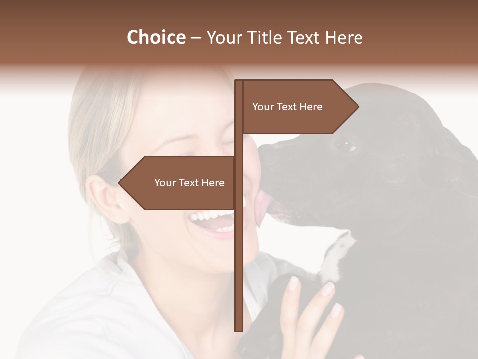 A Woman Kissing A Dog With Her Mouth Open PowerPoint Template