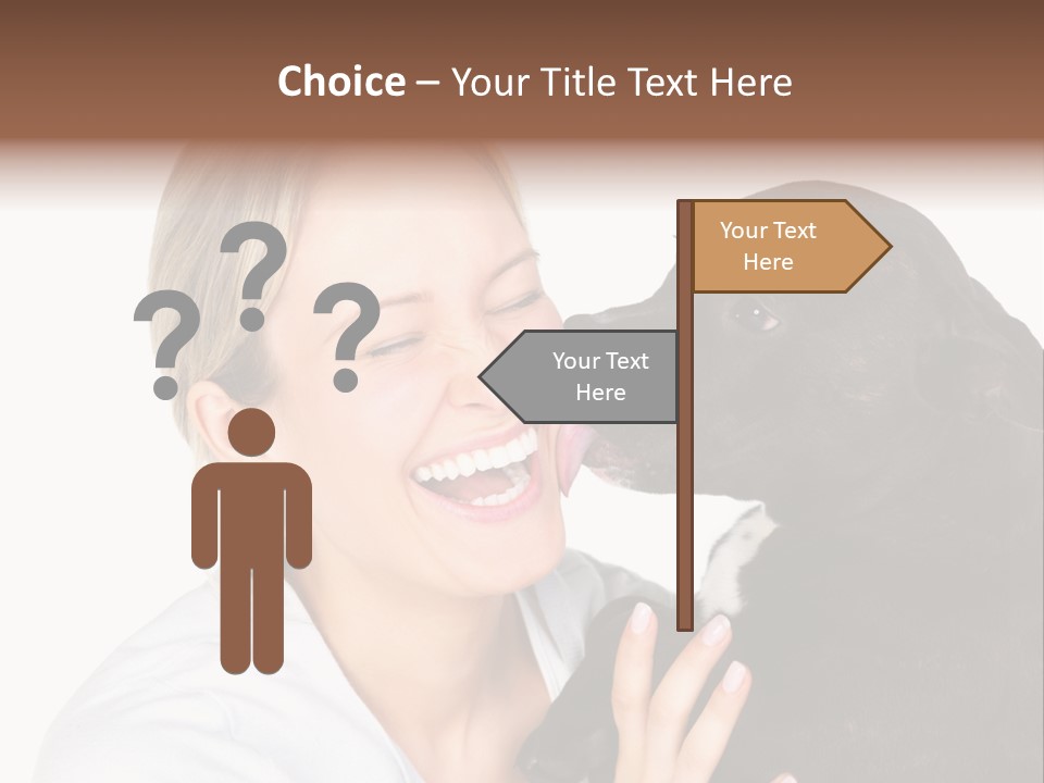 A Woman Kissing A Dog With Her Mouth Open PowerPoint Template