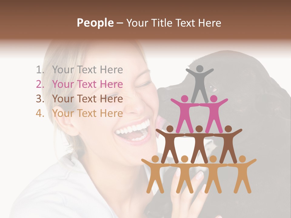 A Woman Kissing A Dog With Her Mouth Open PowerPoint Template