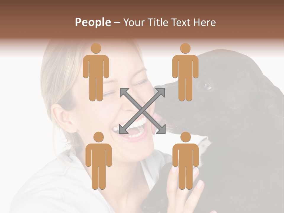 A Woman Kissing A Dog With Her Mouth Open PowerPoint Template