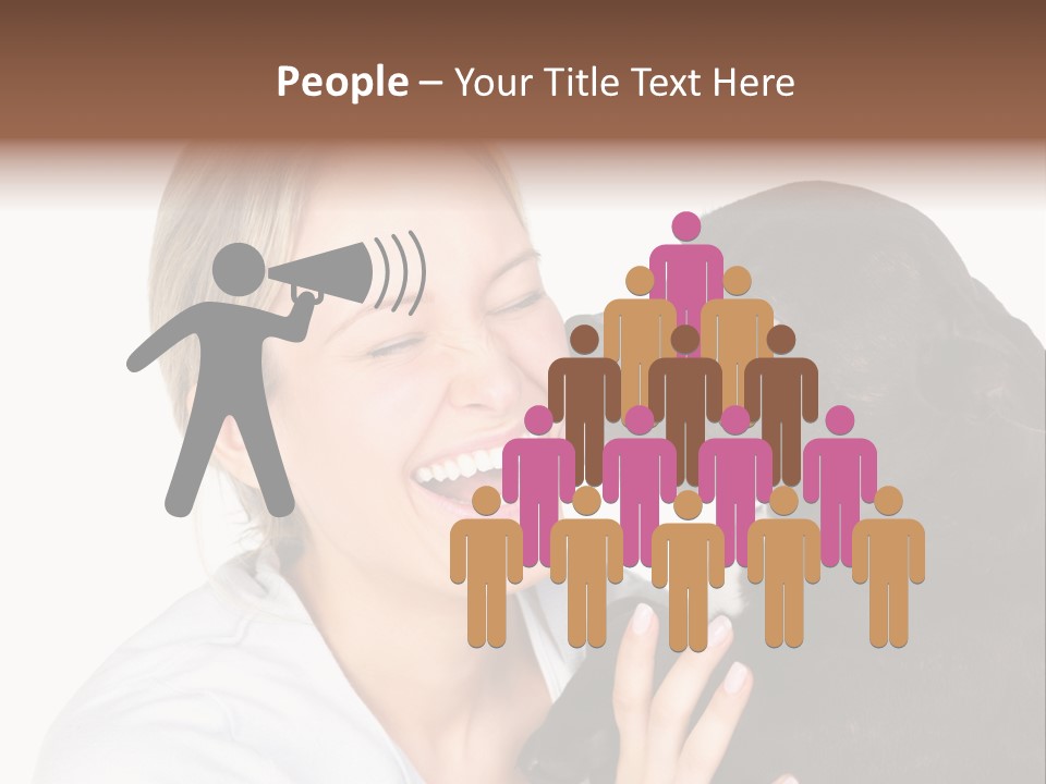 A Woman Kissing A Dog With Her Mouth Open PowerPoint Template