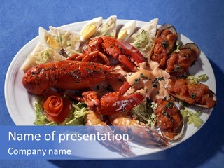Tasty Dish From Sea Products PowerPoint Template
