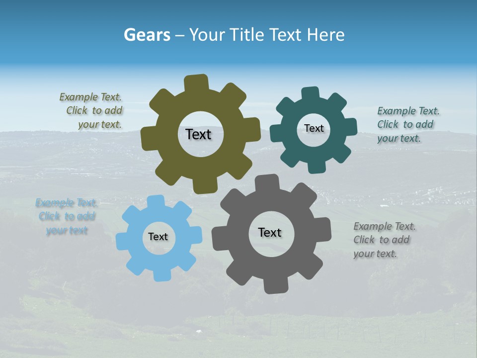 View Of Beit Netofa Valley In The Galilee, Israel, With Nazaret On The Horizon PowerPoint Template