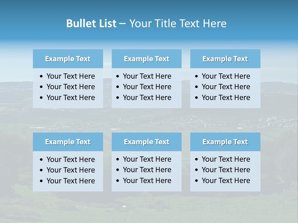 View Of Beit Netofa Valley In The Galilee, Israel, With Nazaret On The Horizon PowerPoint Template