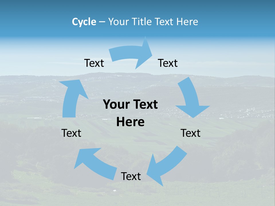 View Of Beit Netofa Valley In The Galilee, Israel, With Nazaret On The Horizon PowerPoint Template