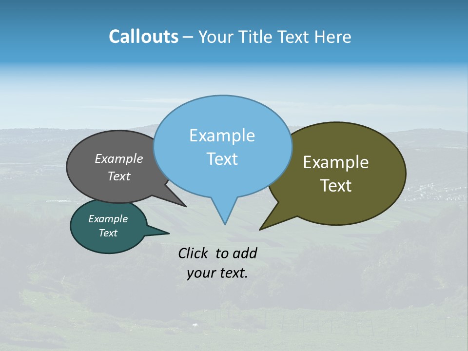 View Of Beit Netofa Valley In The Galilee, Israel, With Nazaret On The Horizon PowerPoint Template