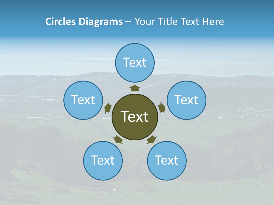 View Of Beit Netofa Valley In The Galilee, Israel, With Nazaret On The Horizon PowerPoint Template