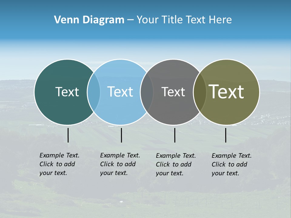 View Of Beit Netofa Valley In The Galilee, Israel, With Nazaret On The Horizon PowerPoint Template
