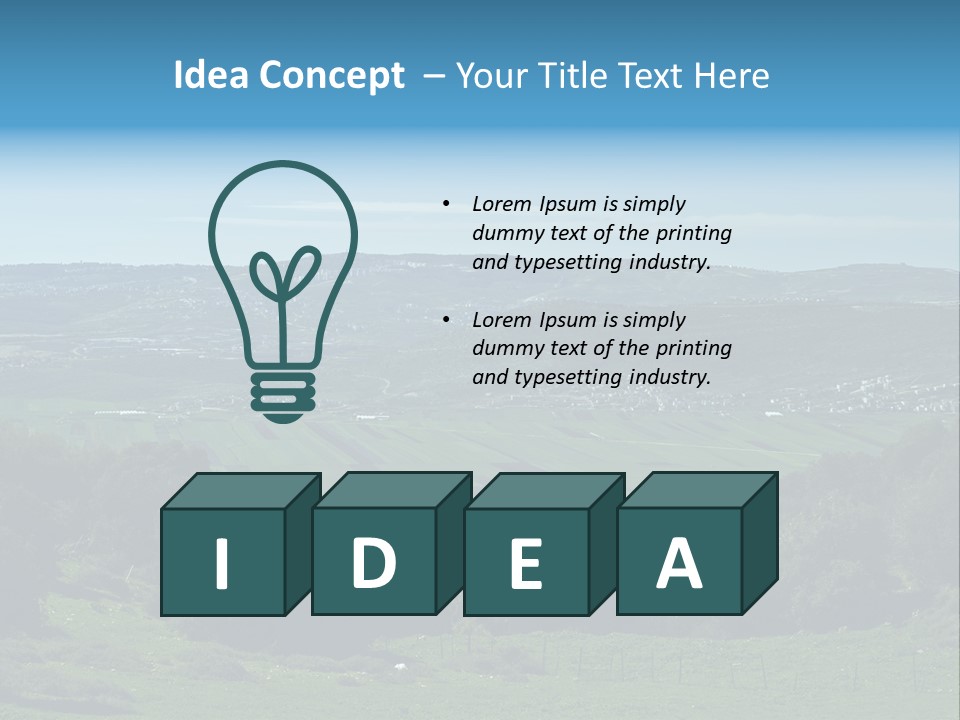 View Of Beit Netofa Valley In The Galilee, Israel, With Nazaret On The Horizon PowerPoint Template