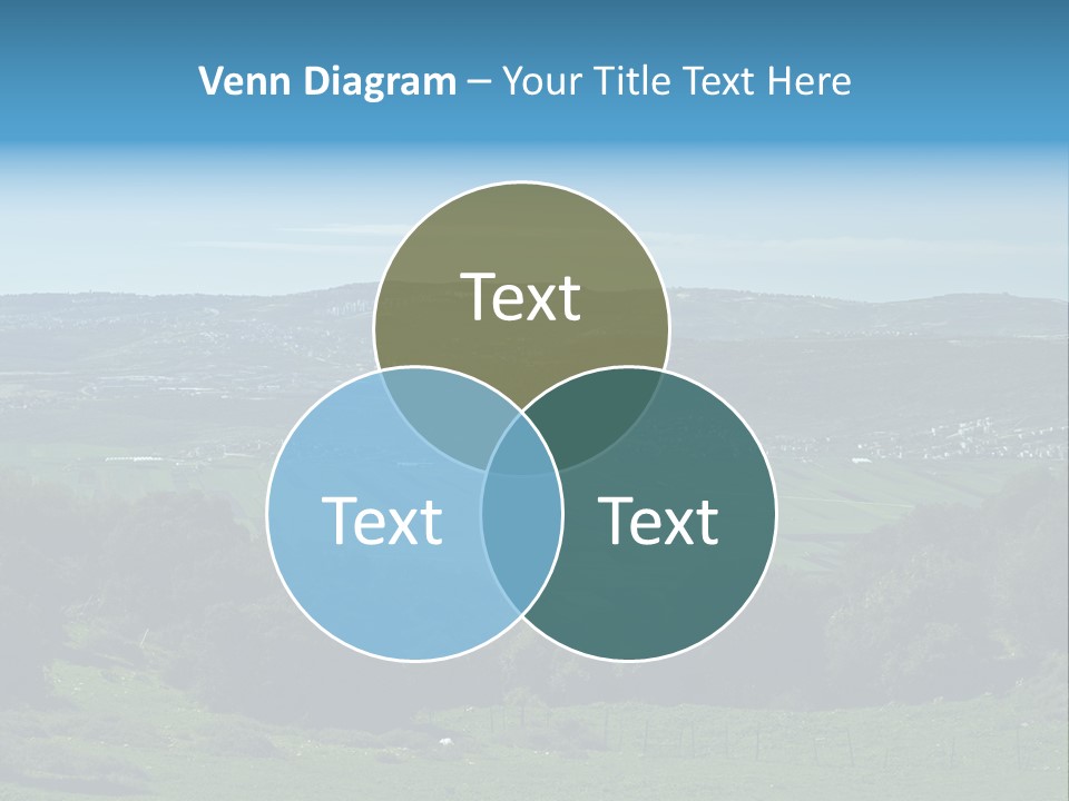 View Of Beit Netofa Valley In The Galilee, Israel, With Nazaret On The Horizon PowerPoint Template