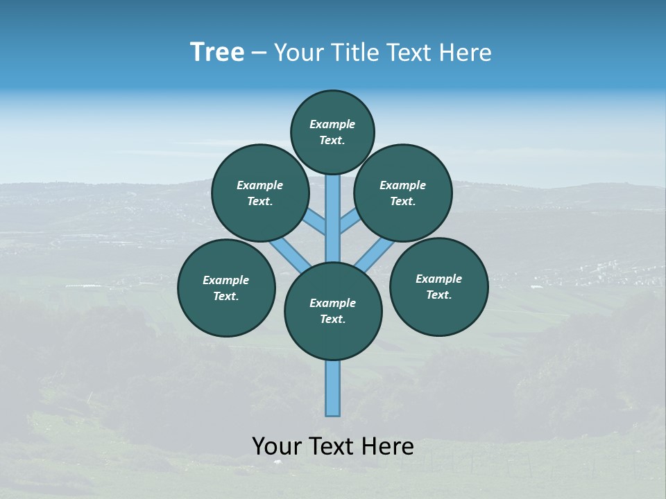 View Of Beit Netofa Valley In The Galilee, Israel, With Nazaret On The Horizon PowerPoint Template