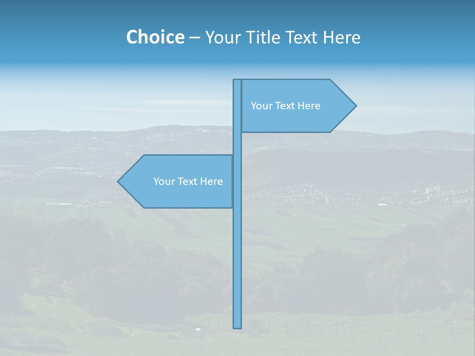 View Of Beit Netofa Valley In The Galilee, Israel, With Nazaret On The Horizon PowerPoint Template