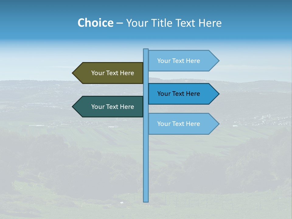 View Of Beit Netofa Valley In The Galilee, Israel, With Nazaret On The Horizon PowerPoint Template