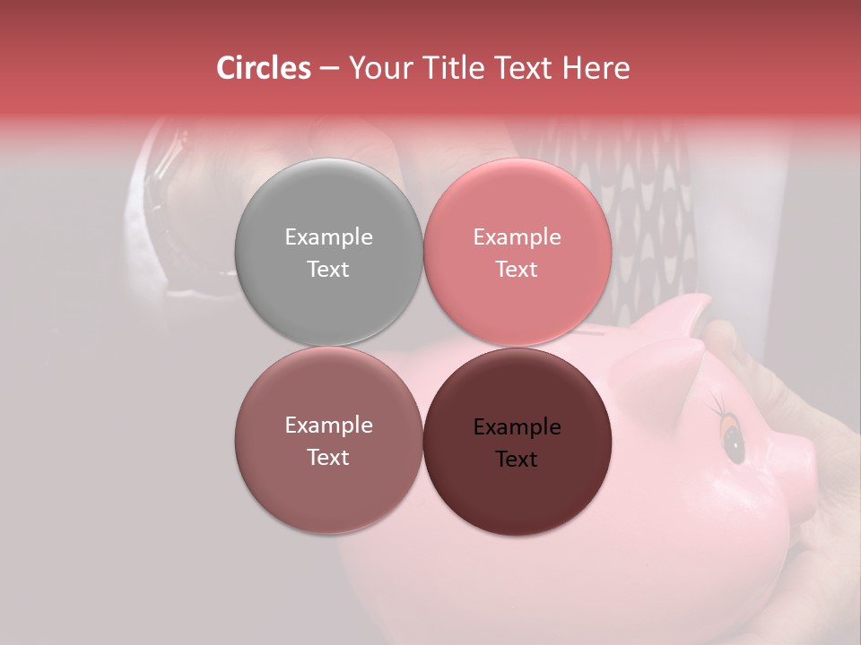 Businessman Putting Money Into A Pink Piggy Bank Wearing Business Attire PowerPoint Template