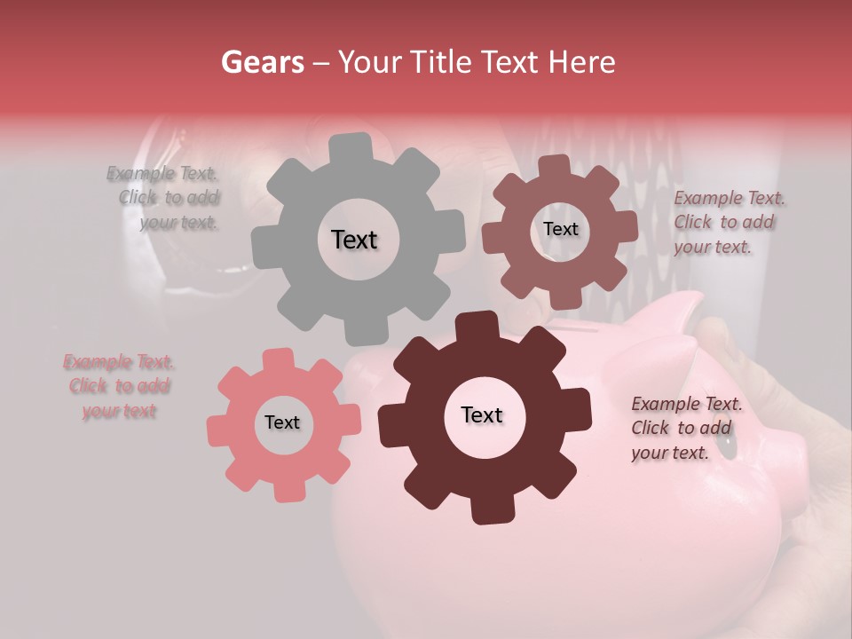 Businessman Putting Money Into A Pink Piggy Bank Wearing Business Attire PowerPoint Template