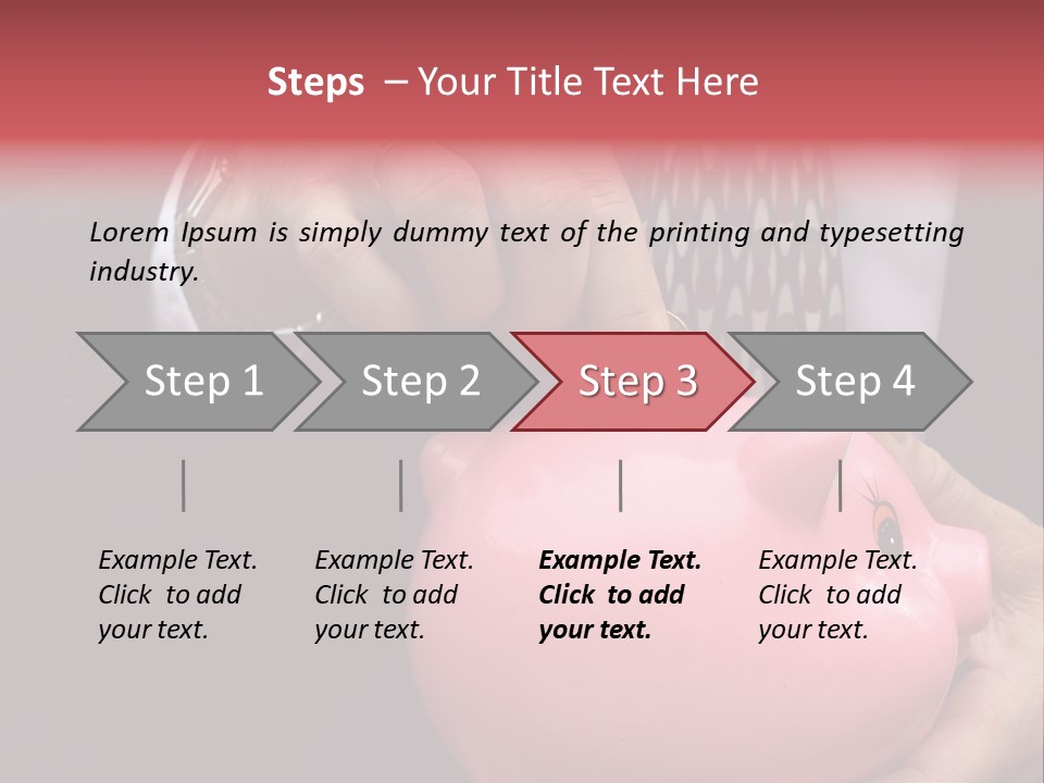 Businessman Putting Money Into A Pink Piggy Bank Wearing Business Attire PowerPoint Template