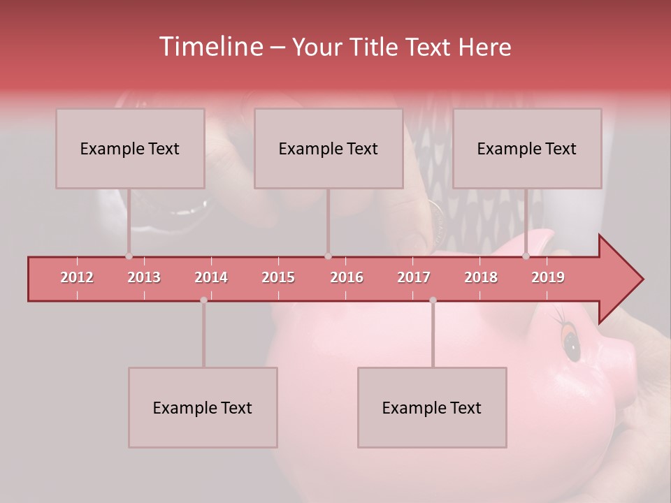 Businessman Putting Money Into A Pink Piggy Bank Wearing Business Attire PowerPoint Template