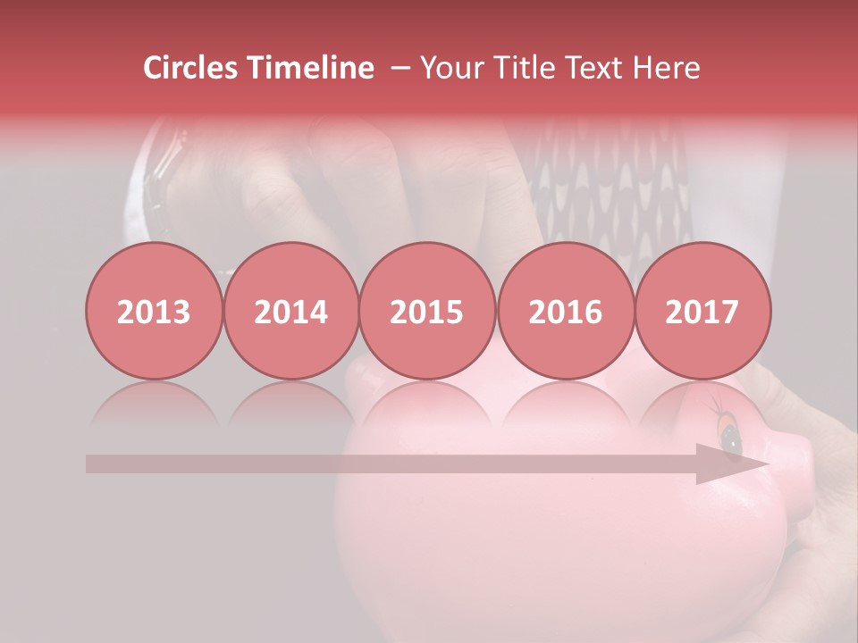 Businessman Putting Money Into A Pink Piggy Bank Wearing Business Attire PowerPoint Template