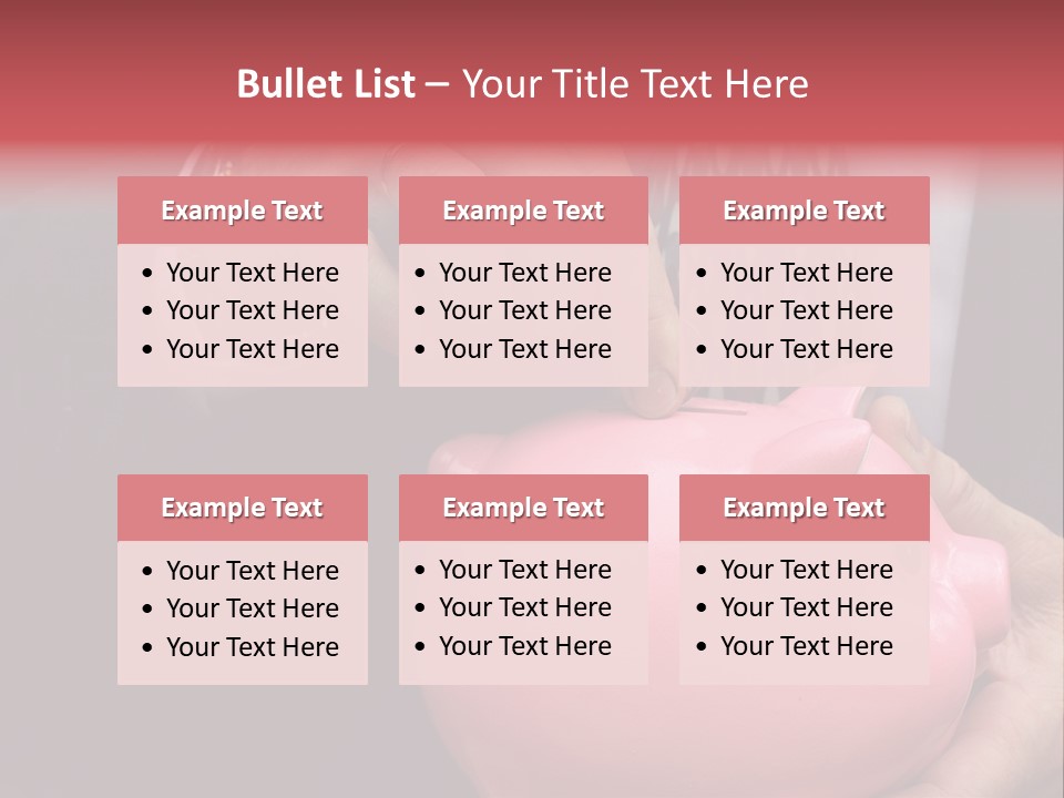 Businessman Putting Money Into A Pink Piggy Bank Wearing Business Attire PowerPoint Template