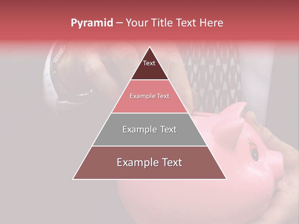 Businessman Putting Money Into A Pink Piggy Bank Wearing Business Attire PowerPoint Template