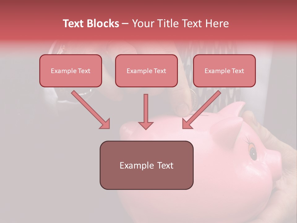 Businessman Putting Money Into A Pink Piggy Bank Wearing Business Attire PowerPoint Template