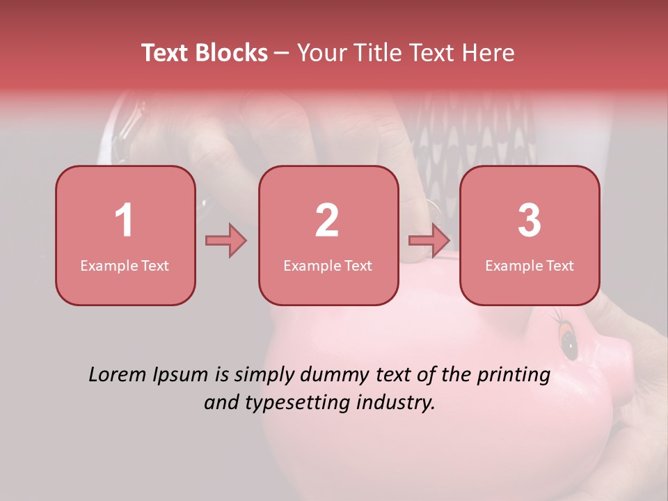 Businessman Putting Money Into A Pink Piggy Bank Wearing Business Attire PowerPoint Template