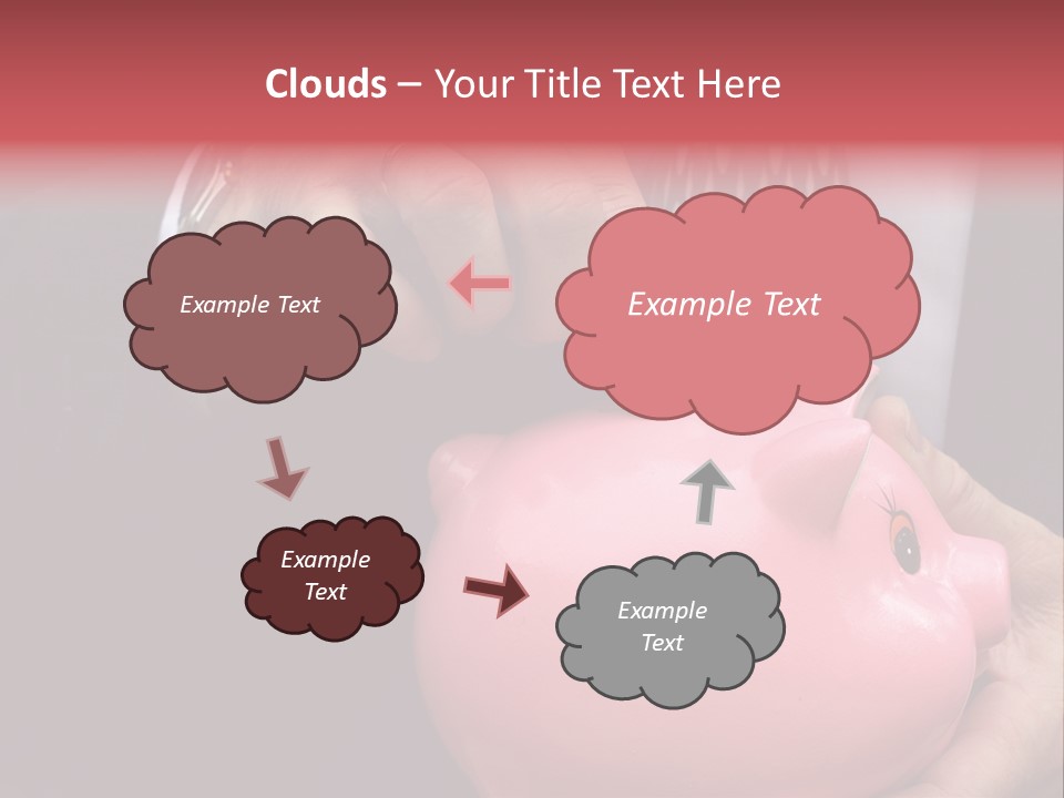 Businessman Putting Money Into A Pink Piggy Bank Wearing Business Attire PowerPoint Template