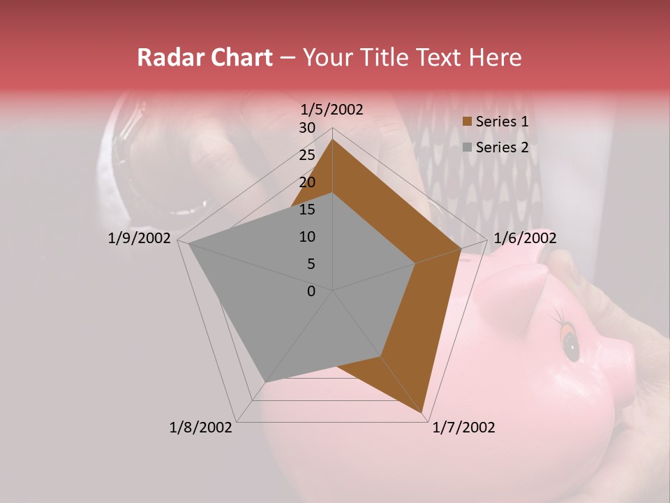 Businessman Putting Money Into A Pink Piggy Bank Wearing Business Attire PowerPoint Template