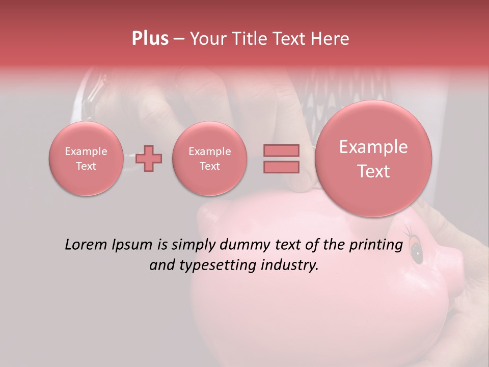 Businessman Putting Money Into A Pink Piggy Bank Wearing Business Attire PowerPoint Template