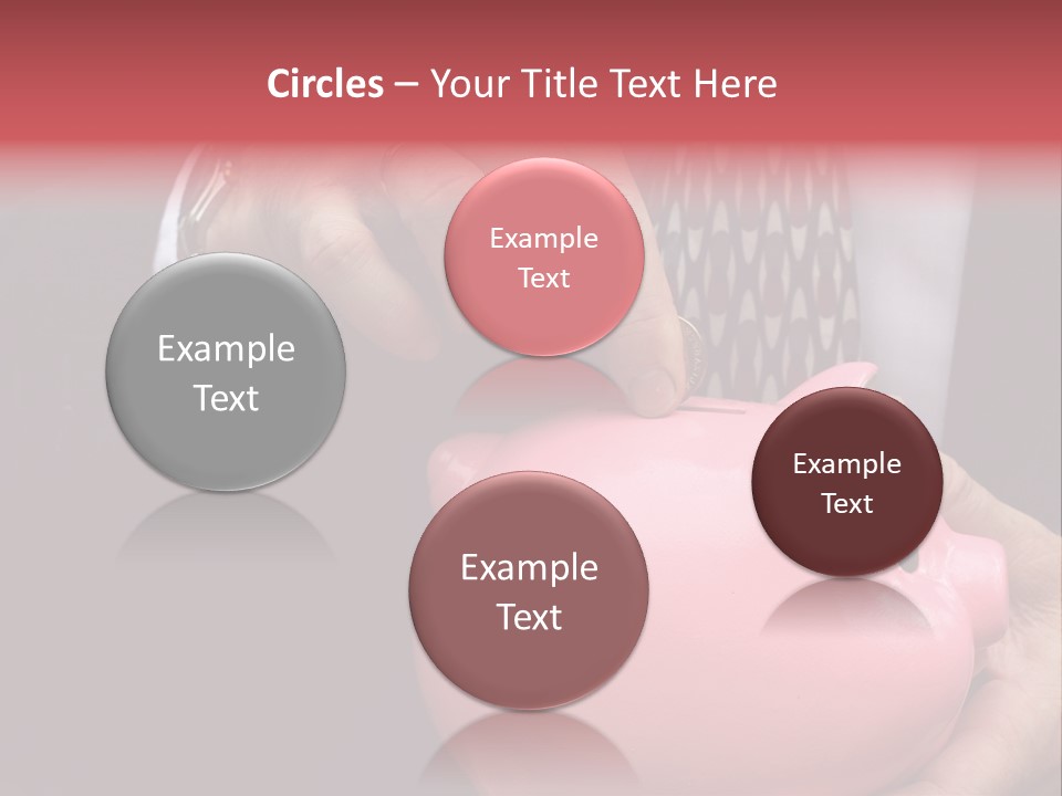 Businessman Putting Money Into A Pink Piggy Bank Wearing Business Attire PowerPoint Template