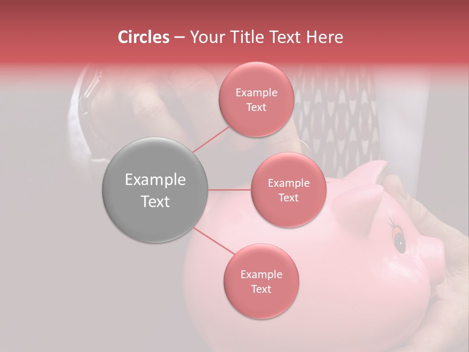 Businessman Putting Money Into A Pink Piggy Bank Wearing Business Attire PowerPoint Template