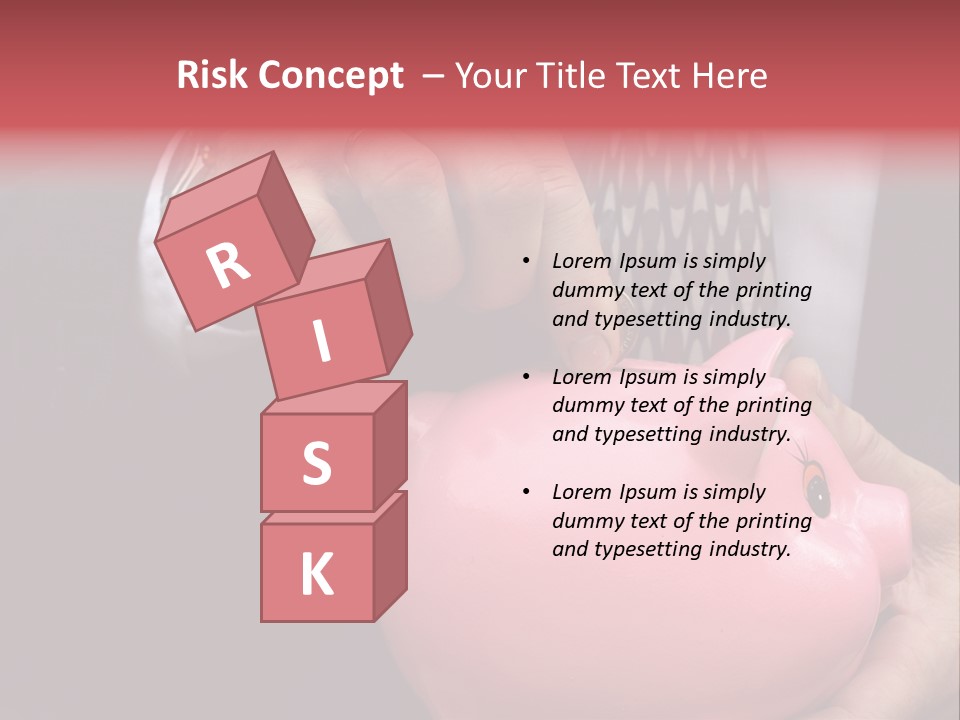 Businessman Putting Money Into A Pink Piggy Bank Wearing Business Attire PowerPoint Template