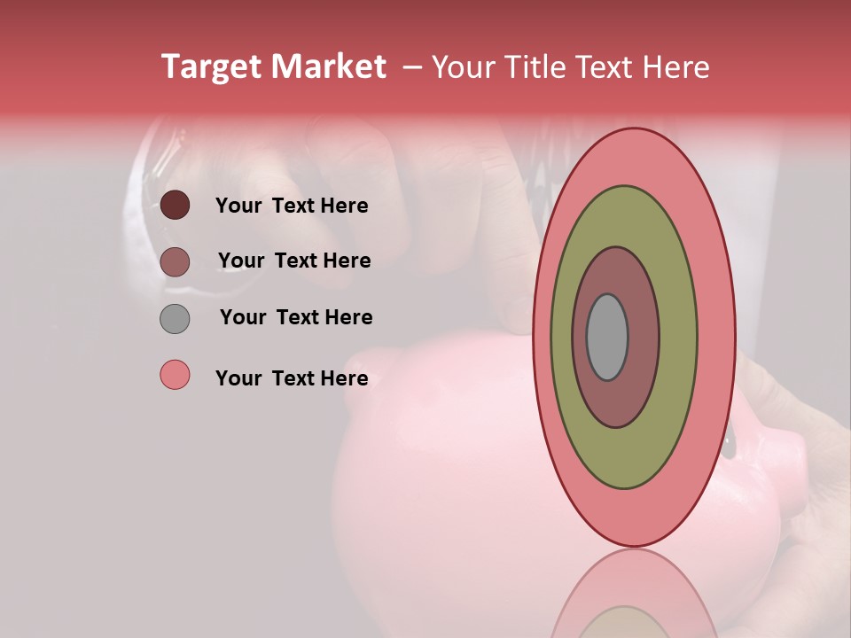 Businessman Putting Money Into A Pink Piggy Bank Wearing Business Attire PowerPoint Template