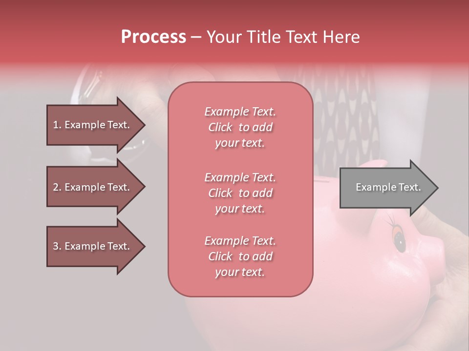 Businessman Putting Money Into A Pink Piggy Bank Wearing Business Attire PowerPoint Template