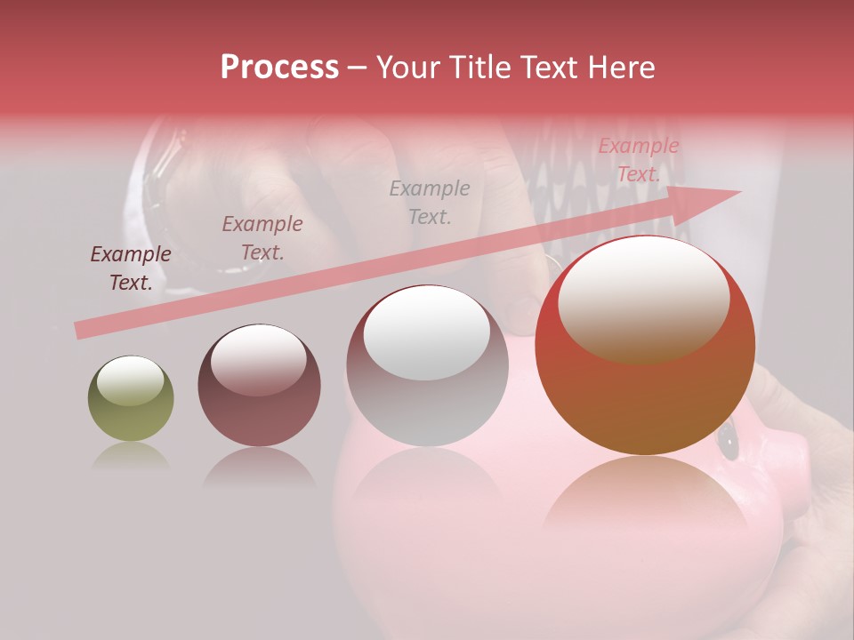 Businessman Putting Money Into A Pink Piggy Bank Wearing Business Attire PowerPoint Template