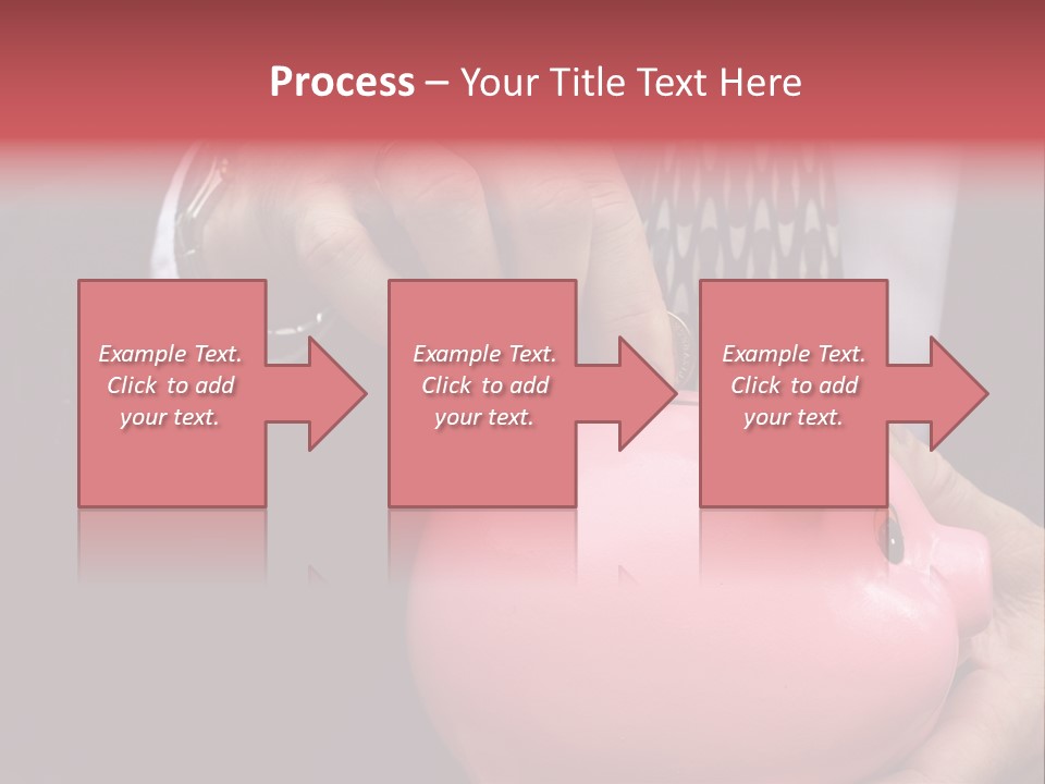 Businessman Putting Money Into A Pink Piggy Bank Wearing Business Attire PowerPoint Template