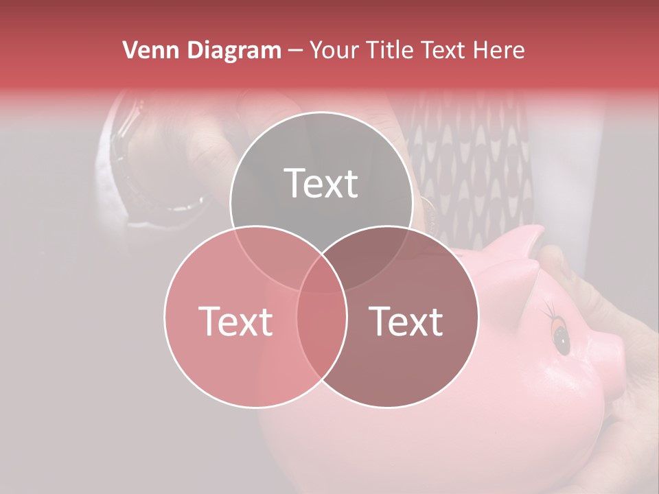 Businessman Putting Money Into A Pink Piggy Bank Wearing Business Attire PowerPoint Template