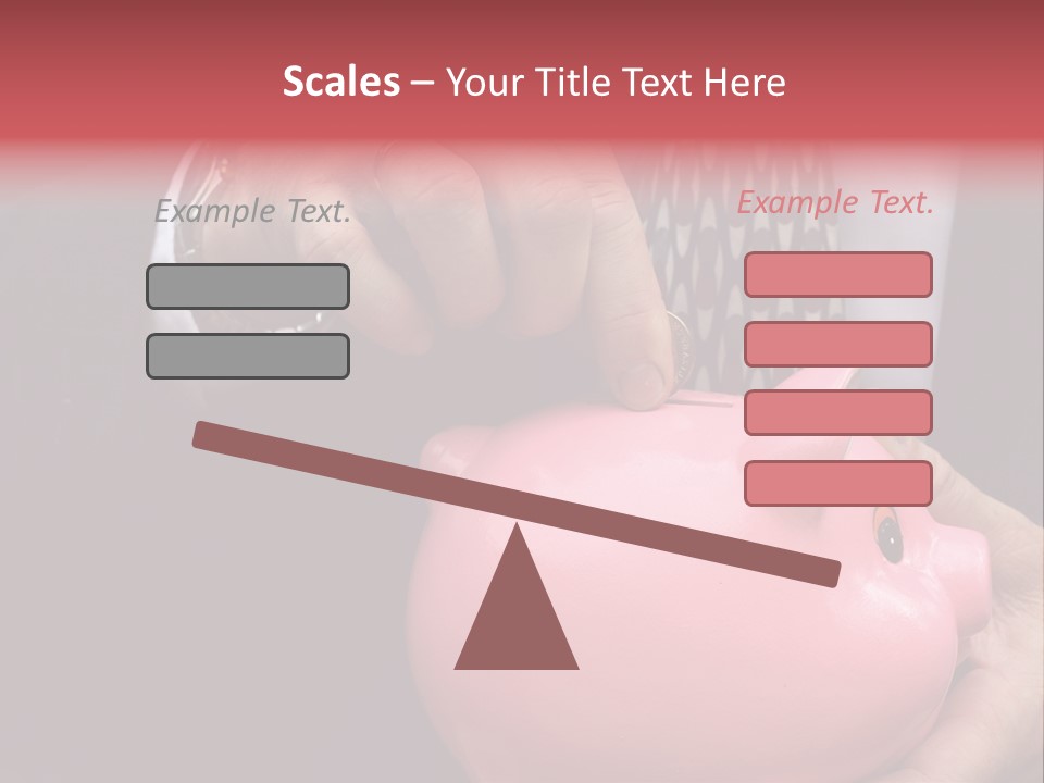 Businessman Putting Money Into A Pink Piggy Bank Wearing Business Attire PowerPoint Template