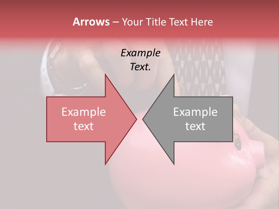 Businessman Putting Money Into A Pink Piggy Bank Wearing Business Attire PowerPoint Template