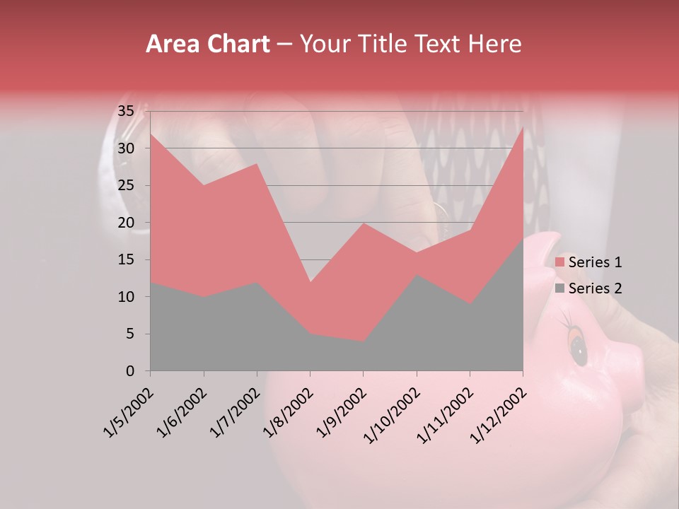 Businessman Putting Money Into A Pink Piggy Bank Wearing Business Attire PowerPoint Template