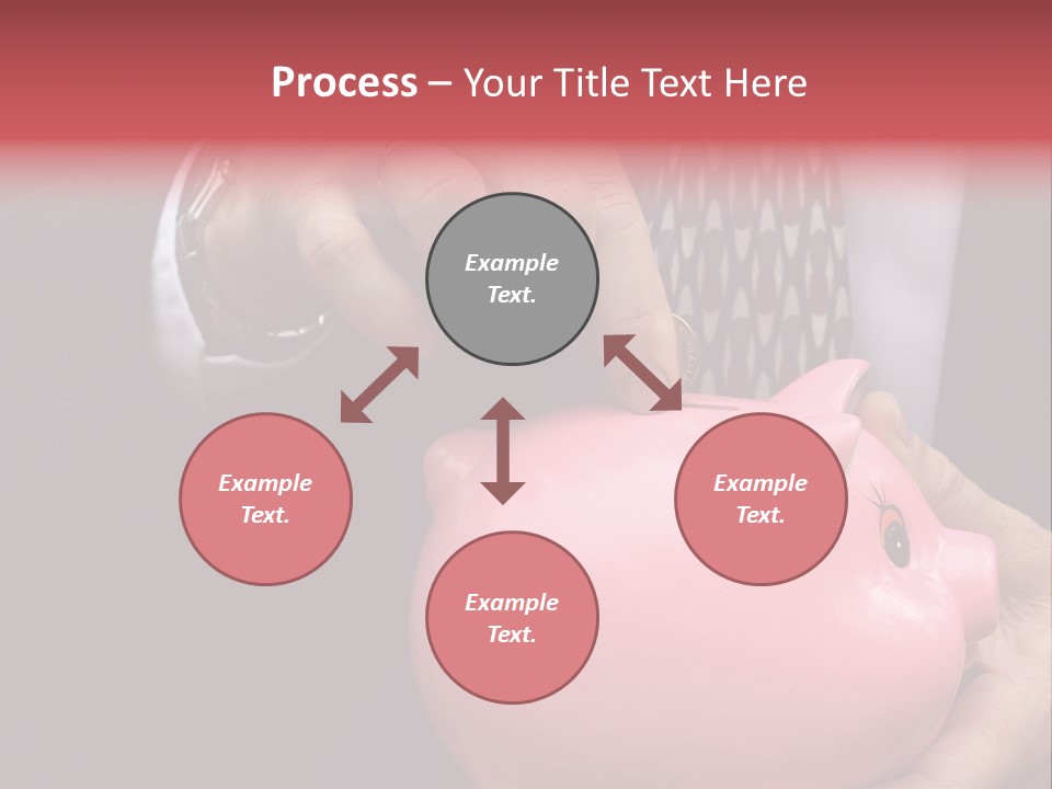 Businessman Putting Money Into A Pink Piggy Bank Wearing Business Attire PowerPoint Template