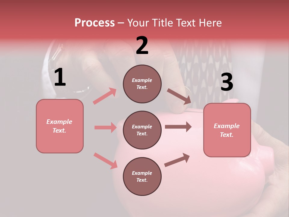 Businessman Putting Money Into A Pink Piggy Bank Wearing Business Attire PowerPoint Template