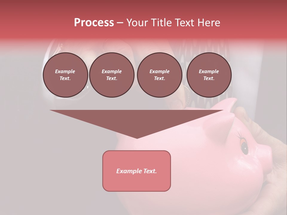 Businessman Putting Money Into A Pink Piggy Bank Wearing Business Attire PowerPoint Template