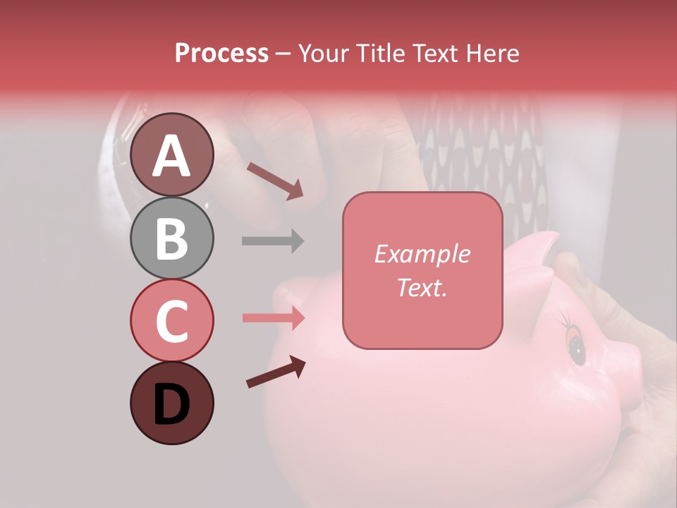 Businessman Putting Money Into A Pink Piggy Bank Wearing Business Attire PowerPoint Template